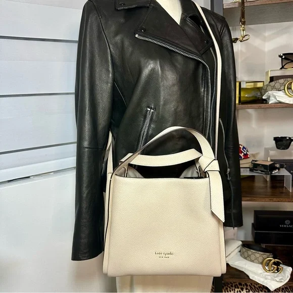 15. NWT kate spade new york Medium Knott Leather Crossbody Tote - Picture 13 of 13